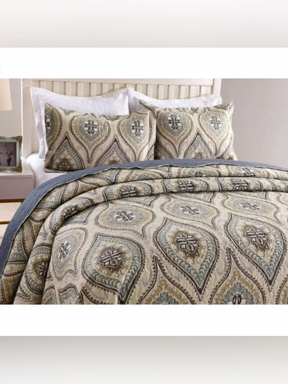 Elegant Paisley king/cal king 3 piece quilt set